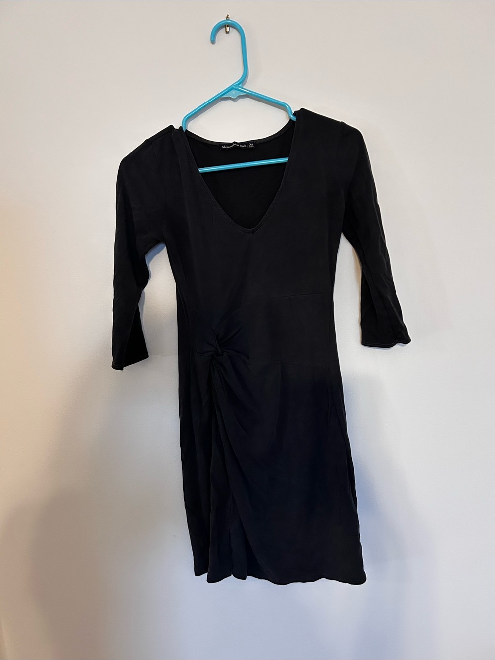 Black V-Neck Knot Detail Women’s Dress
